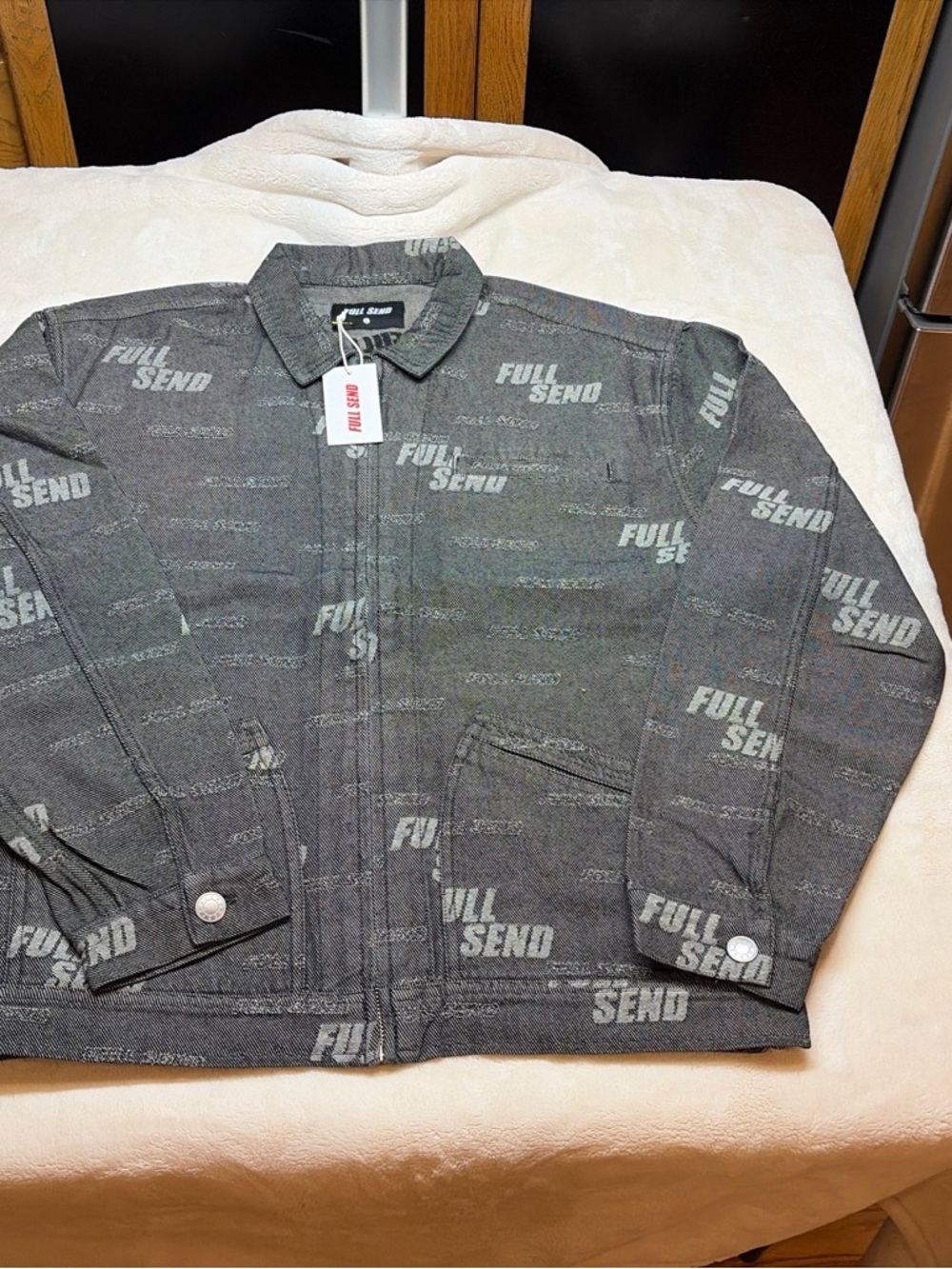 FULL SEND Denim jacket - Sz L RARE  - NEVER WORN - NWT